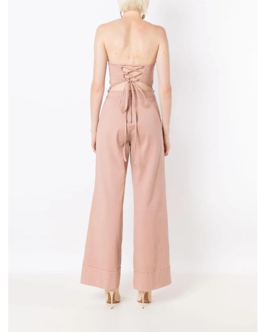 Lethicia Bronstein Pink Trägerloser Jumpsuit