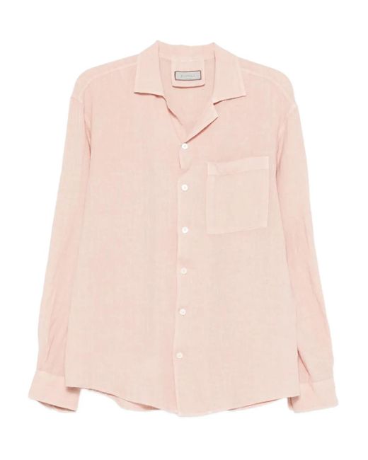 Canali Langärmeliges Hemd in Pink für Herren