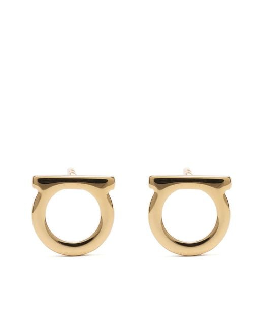 Ferragamo Metallic Gancini Earrings