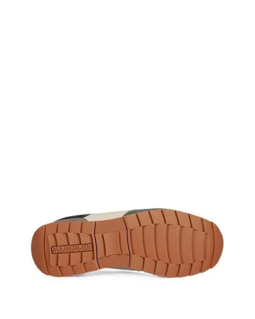 Napapijri Green Stab Perforated Panelled Sneakers for men
