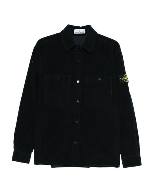 Stone  ブラック コーデュロイ シャツジャケット メンズ Stone Island コーデュロイ シャツジャケット ブラック | Lyst