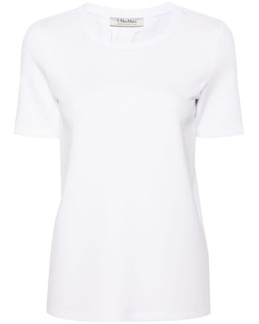 Max Mara White Besticktes Jersey-T-Shirt