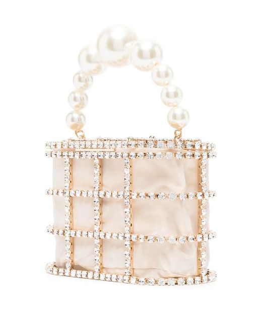 Rosantica White Holli Faux Pearl-Embellished Mini Bag