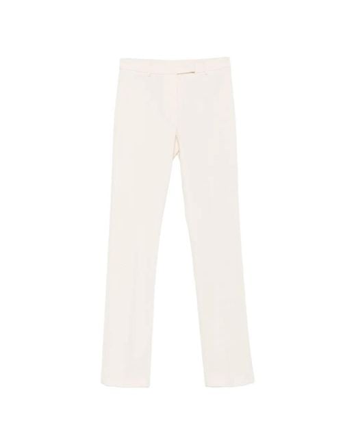 Patrizia Pepe White Split-Cuff Tailored Trousers