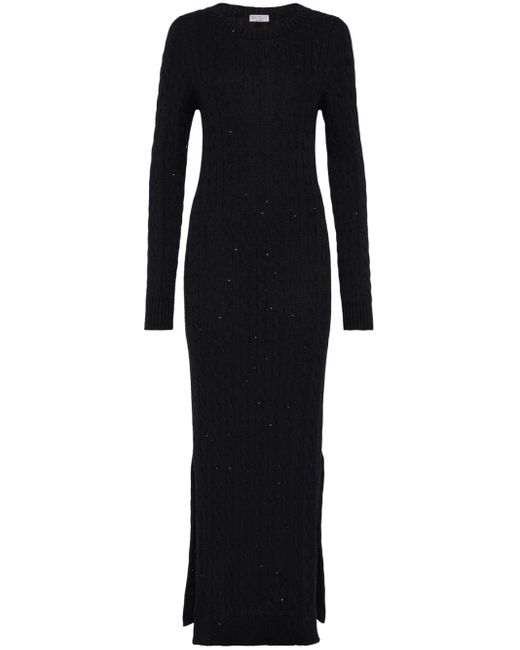 Brunello Cucinelli Black Kleid mit Pailletten