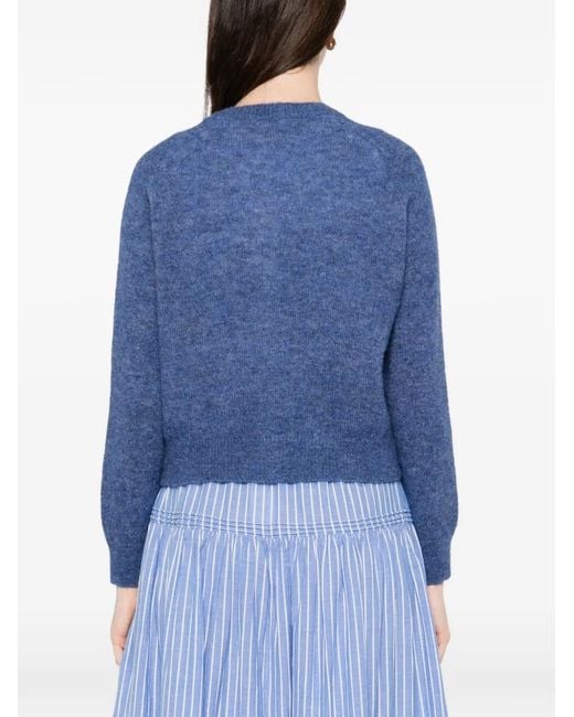 Doen Blue Petra Puff-Sleeves Cardigan