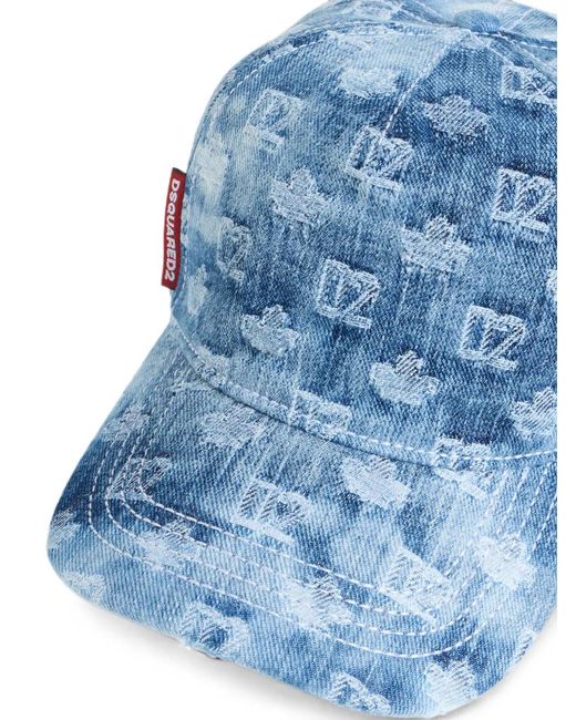 DSquared² Blue D2 Monogram Baseball Cap