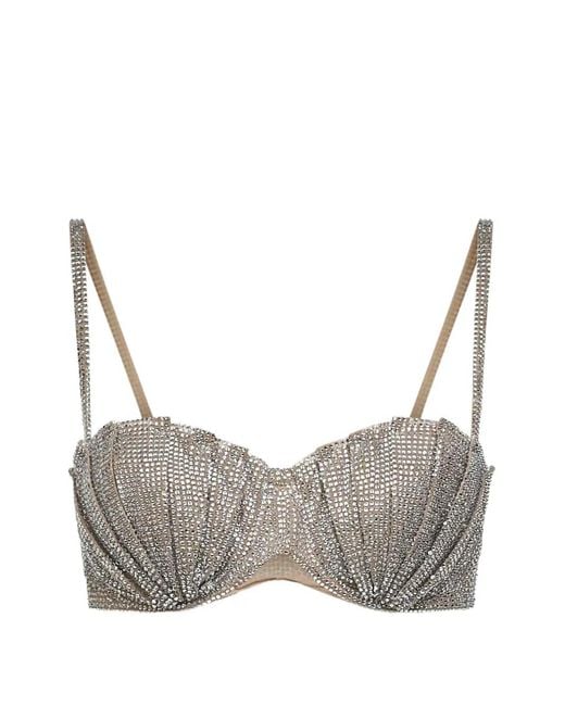 GIUSEPPE DI MORABITO Gray Crystal-Embellished Bra