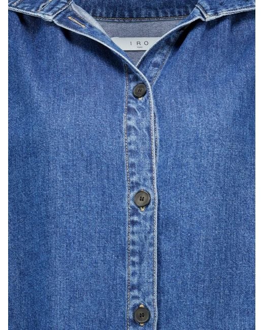 IRO Blue Julie High-Neck Button-Up Shirt