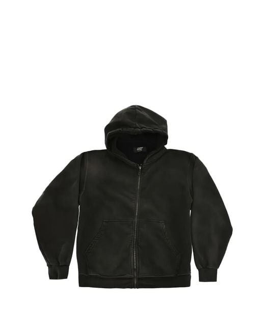 HTC Black Zip-Up Logo-Print Hoodie for men