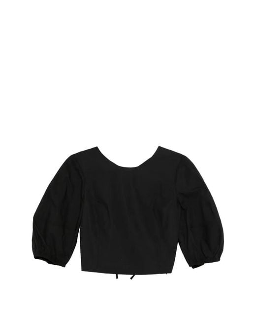 Pinko Black Blouse À Manches Bouffantes