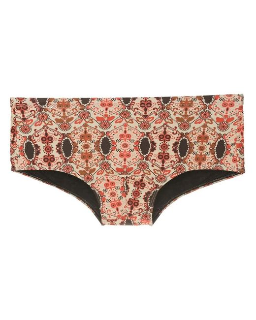 Amir Slama Pink Abstract-Print Swim Trunks for men