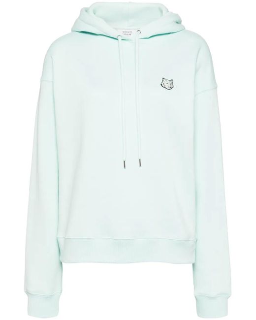 Maison Kitsuné Bold Fox Hoodie Met Patch in het Blue