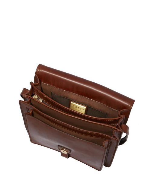 The Bridge Brown Story Donna Logo-Plaque Leather Cross Body Bag