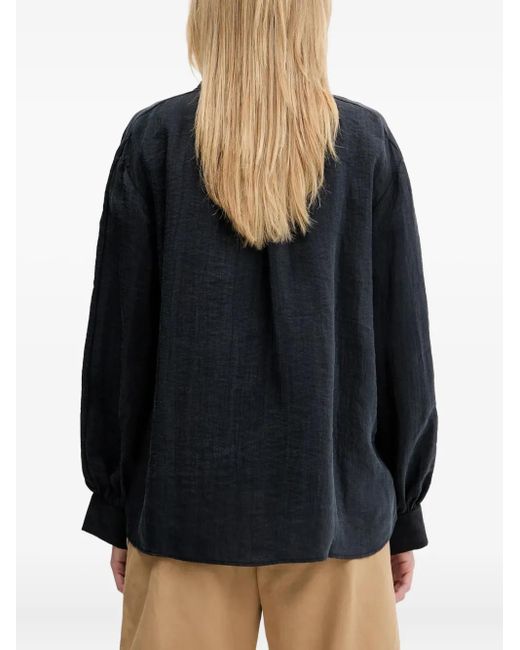 Samsøe & Samsøe Black Ruffled Balloon-Sleeve Shirt