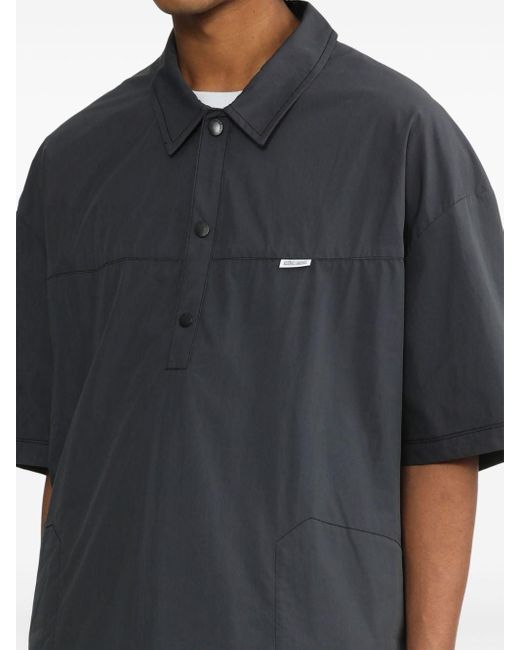 Izzue Black Logo-appliquéd Polo Shirt for men