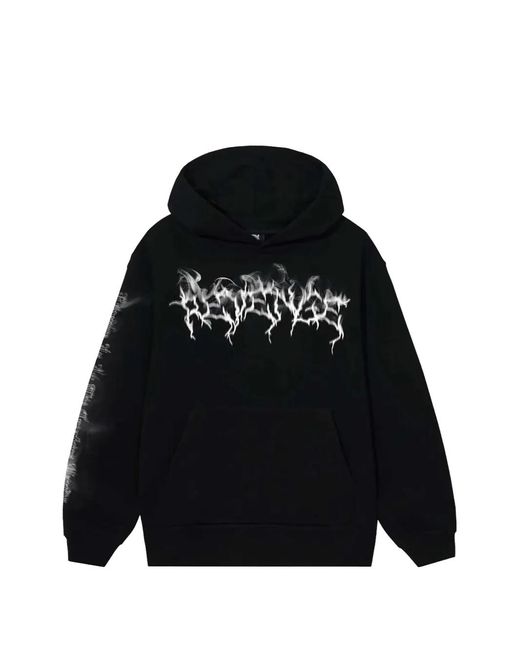 スカルプリント 黒 フード付きナイロンパーカー REVENGE メンズ ブラック スカルプリント パーカー