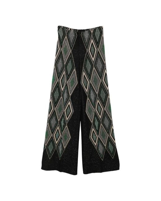 Circus Hotel Gray Argyle-Pattern Palazzo Pants