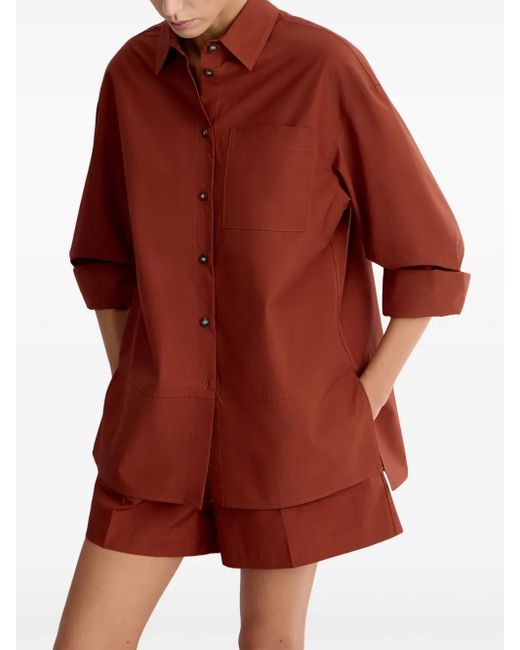 12 STOREEZ Orange Drop-Shoulder Cotton Shirt