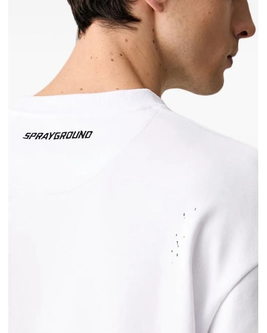 Sprayground Gray Shark-Patch Sweatshirt for men