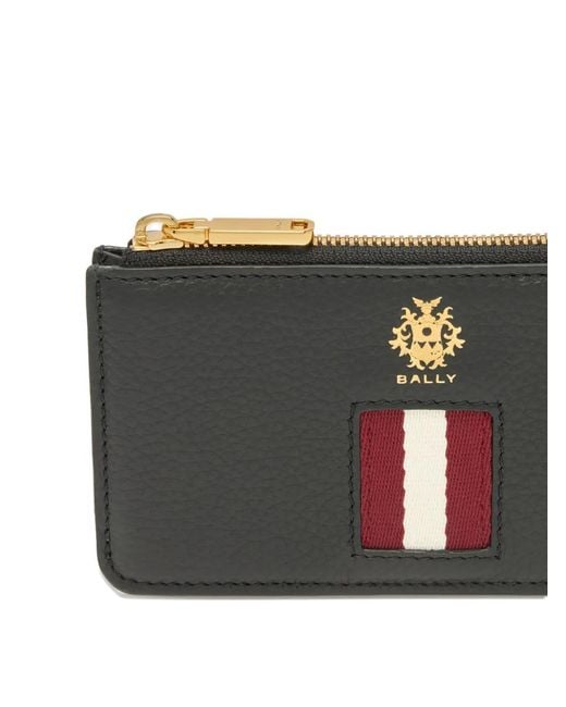 Bally Black Porte-Cartes En Cuir Grainé À Logo