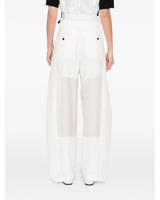 Sacai White Belted Trousers
