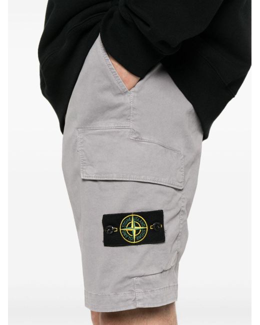 Stone Island Compass-badge cargo shorts in Gray für Herren