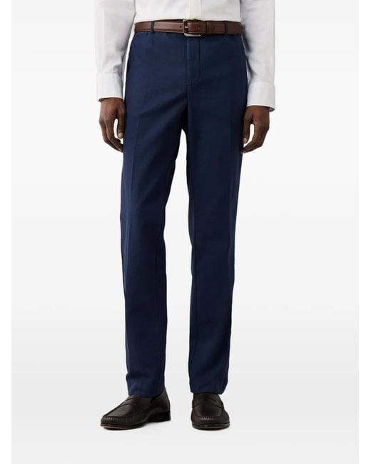 Hackett Blue Kensington Devon Buttoned Trousers for men