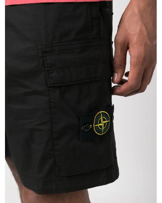 Stone Island Black Shorts for men