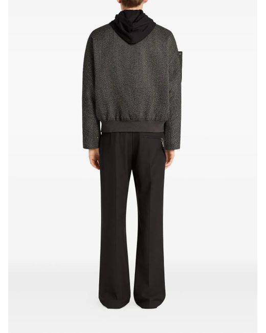 Courreges Black Textured Zip-Up Jacket for men