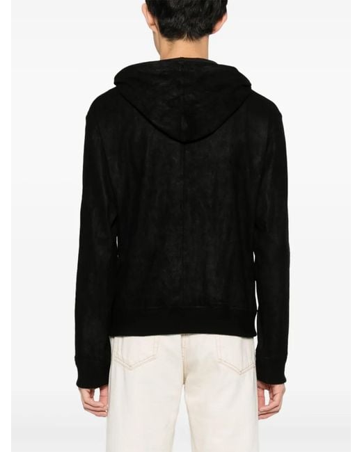 Giorgio Brato Black Suede Hooded Jacket for men