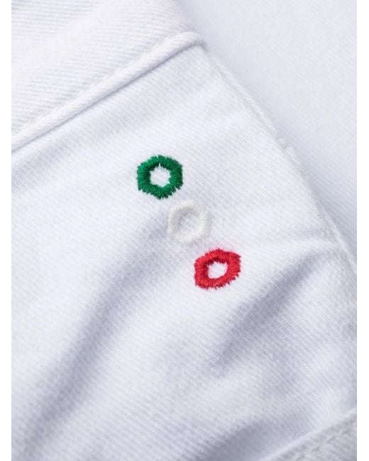 Philipp Plein White Logo-Patch Slim-Cut Jeans for men