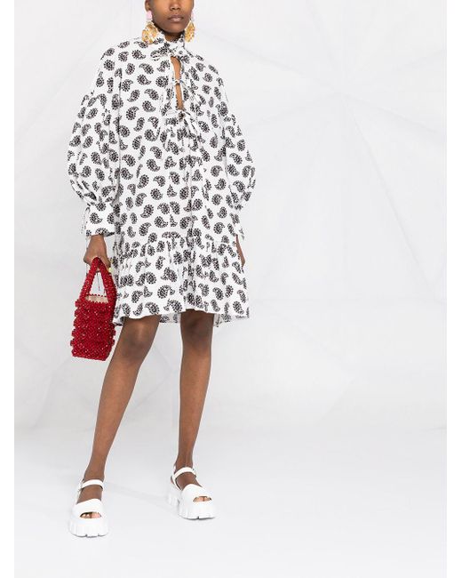 paisley print mini dress