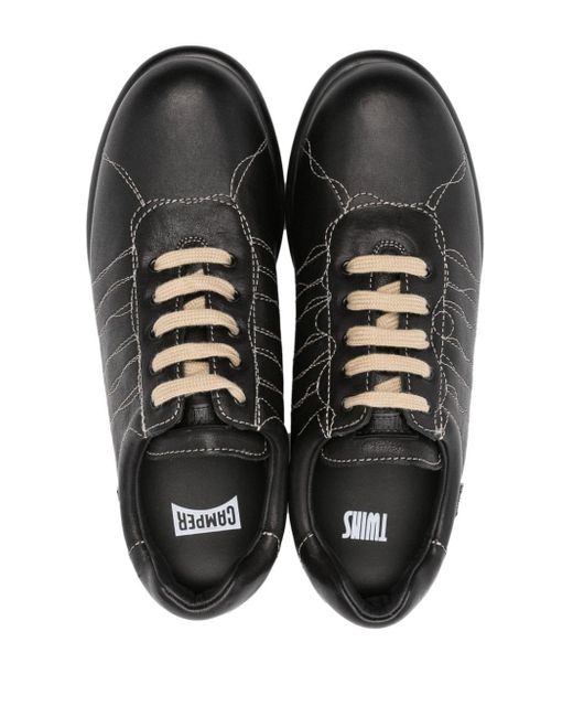 Camper Black Pelotas Ariel Contrast-stitch Leather Sneakers