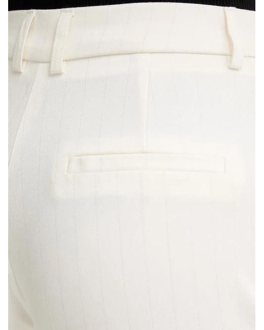 Morgan White Pressed-Crease Trousers