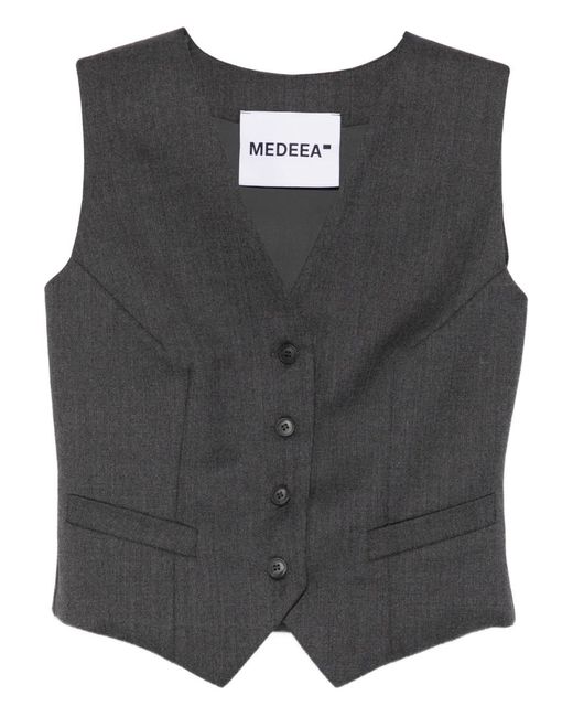 Button-front waistcoat MEDEA de color Black