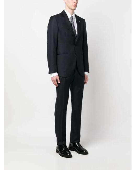 D4.0 Blue Single-Breasted Wool Suit for men