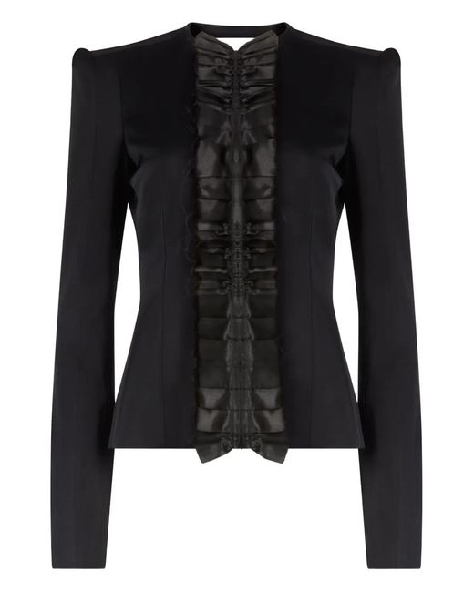Nina Ricci Black Crepe Pleated Jacket