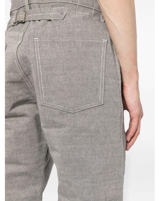 Turn-up-hem straight jeans di Maison Margiela in Gray da Uomo