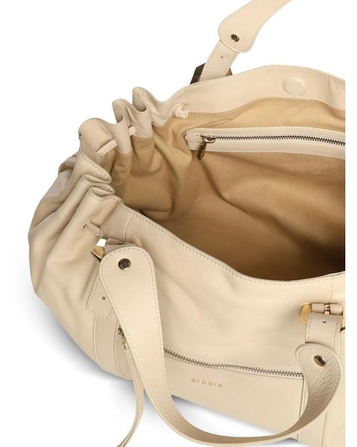 BIASIA Natural Buckled Tote Bag