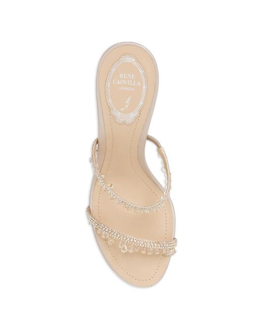 Rene Caovilla White 80Mm Crystal-Embellished Sandals