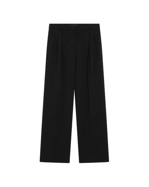 Dolce & Gabbana Black Pleated Wide-Leg Trousers
