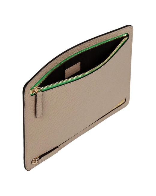 Smythson Gray Panama Multi-Zip Case