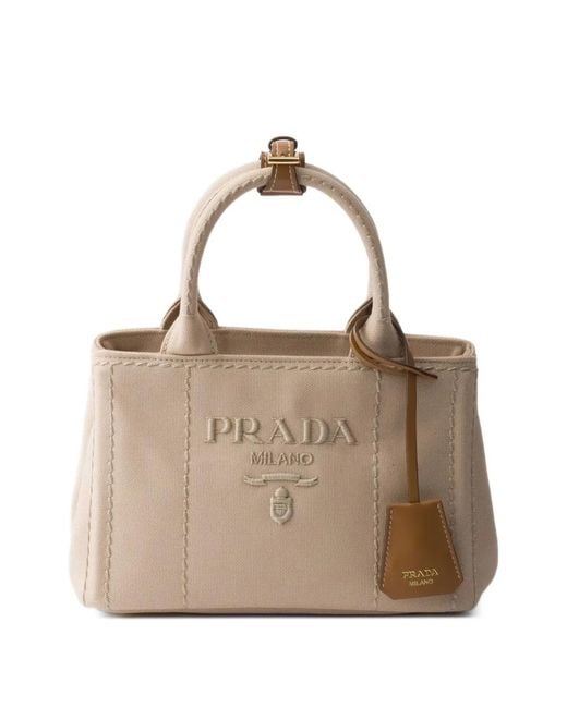 Prada Natural Jardinière Cotton Canvas Mini-Bag