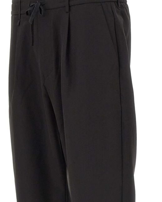 Pantaloni Plissé Con Coulisse di Boss in Black da Uomo