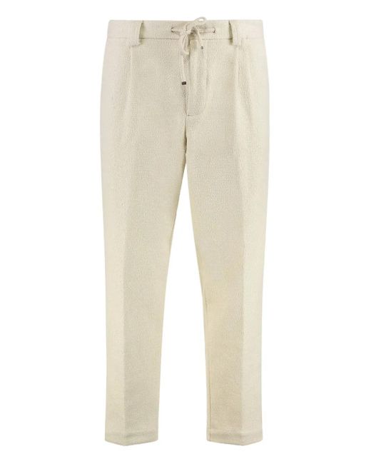 Boss Natural Textured Drawstring Trousers for men
