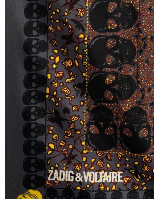 Zadig & Voltaire レディース ブラック スカル スカーフの通販はau PAY