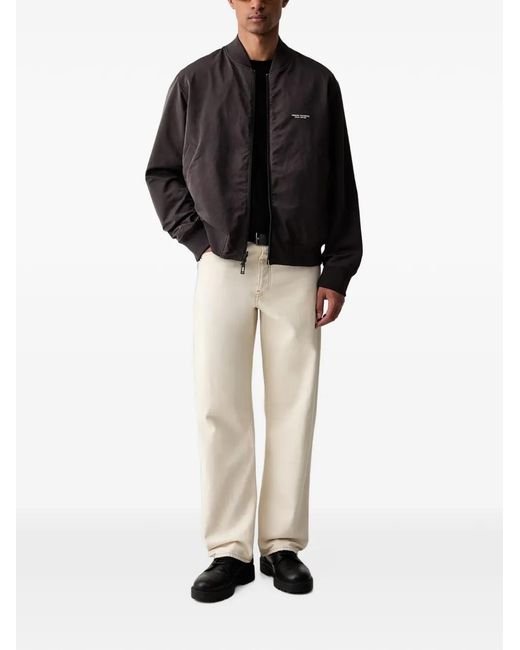 ARMANI EXCHANGE Black Logo-Patch Bomber Jacket for men