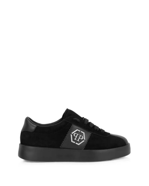 Philipp Plein Black Low-Top Sneakers Hexagon for men
