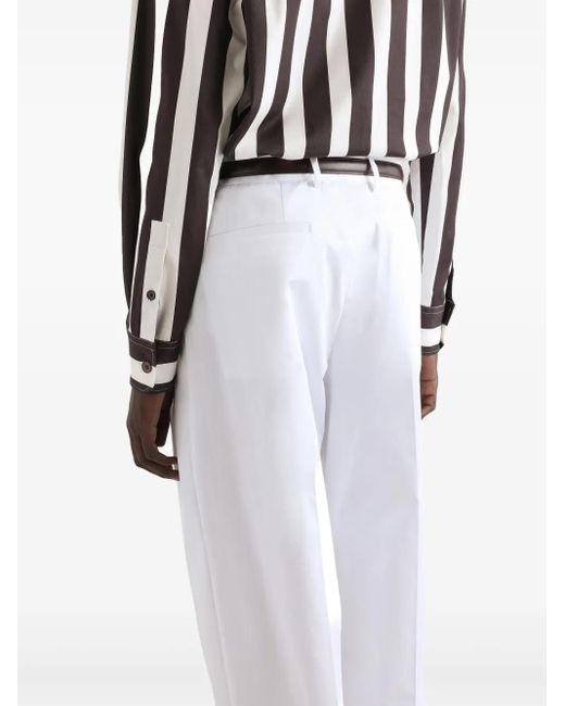 メンズ Dolce & Gabbana フォールドエッジ パンツ White